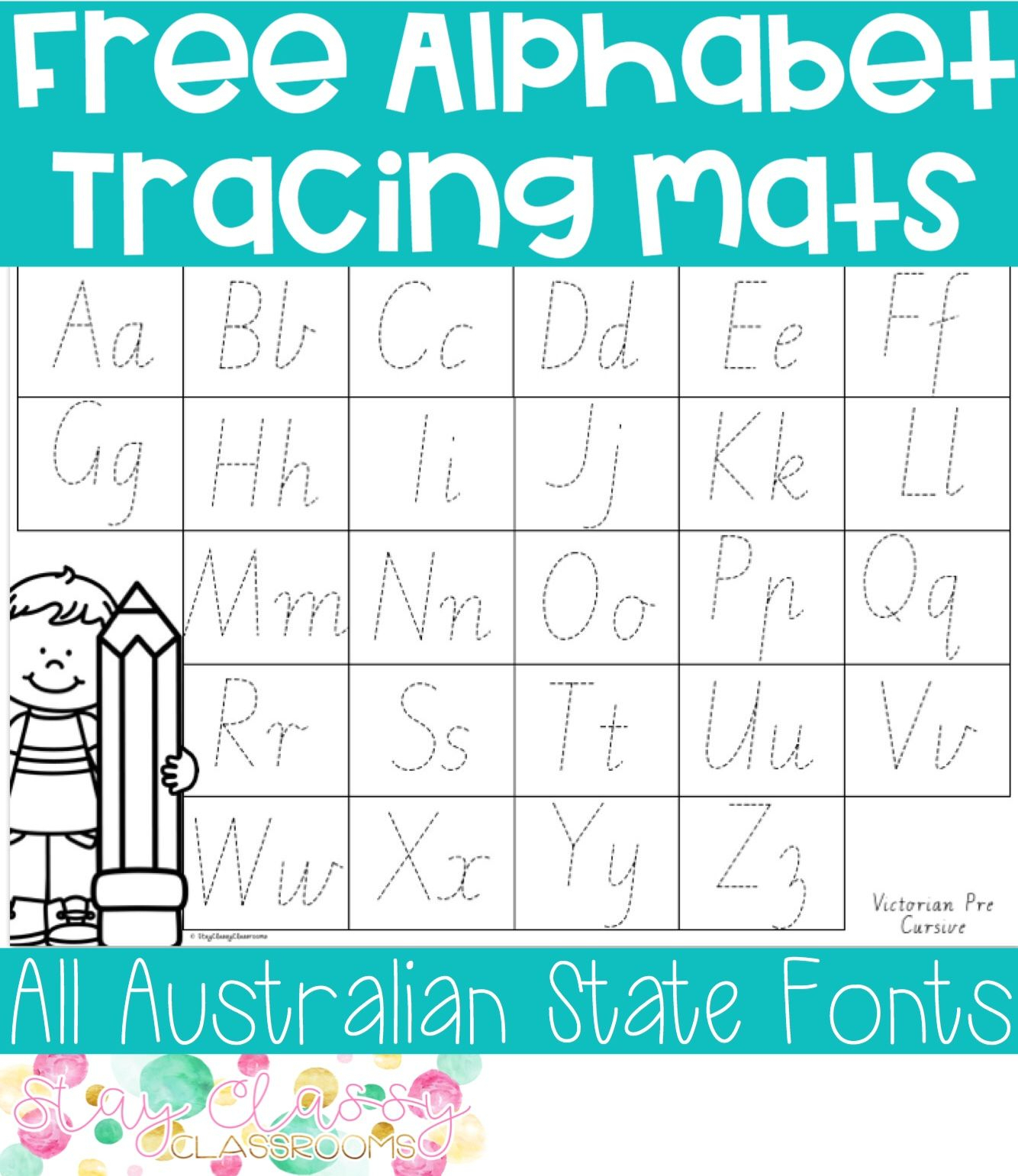 Alphabet Tracing Mats (Print And Australian Fonts throughout Alphabet Tracing Mat