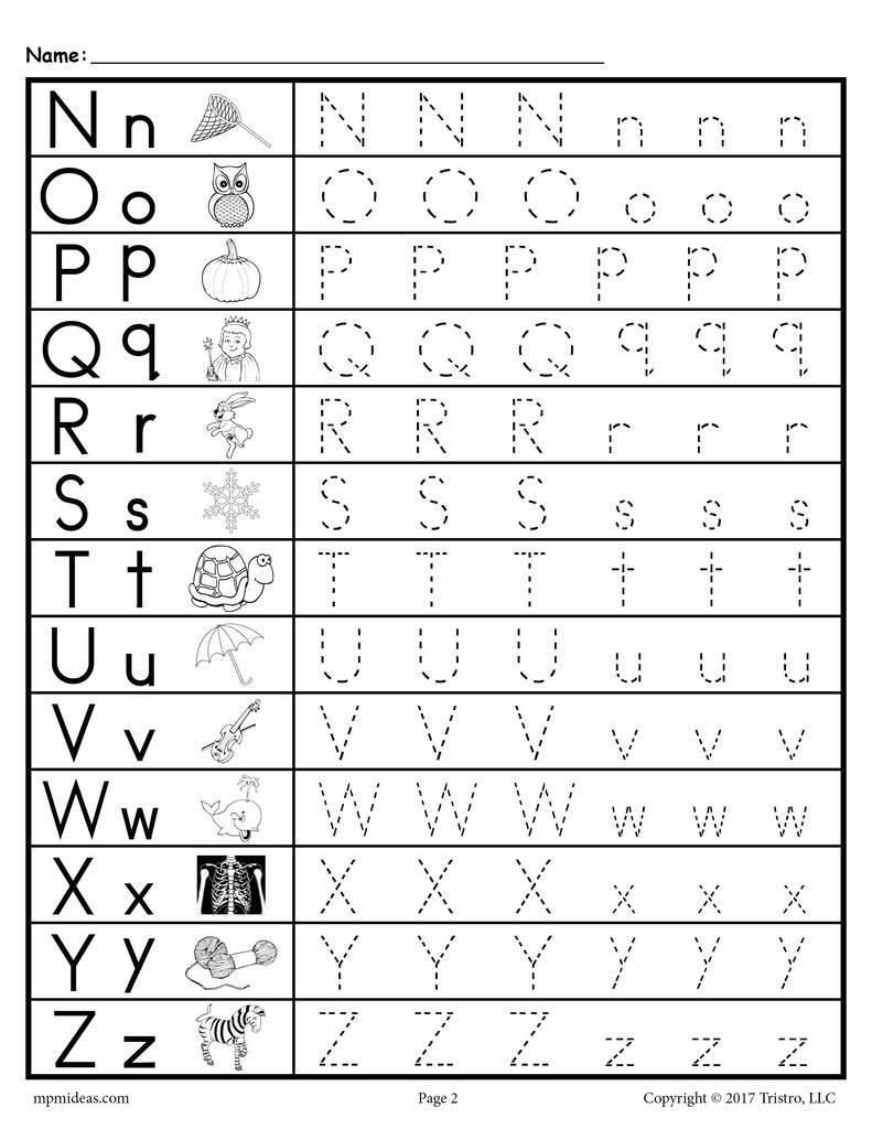 Lowercase Alphabet Tracing Worksheets Free Printable Pdf