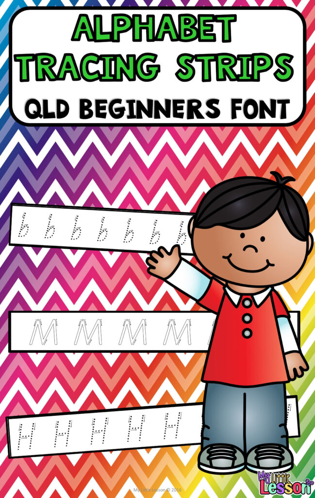 Alphabet Tracing Strips Qld Beginners Font | Alphabet Regarding Alphabet Tracing Qld