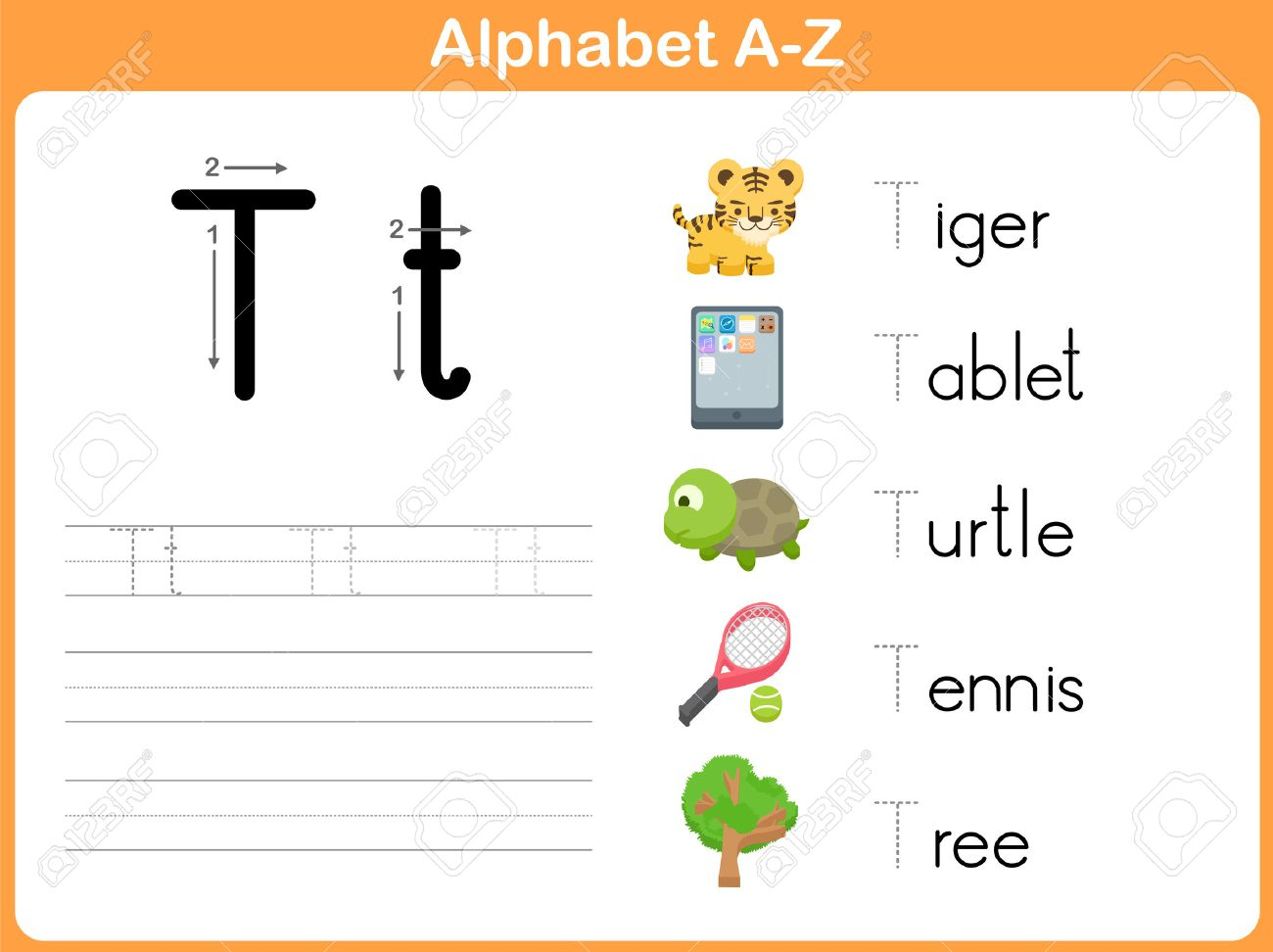 Alphabet Tracing Worksheet: Writing A-Z within Alphabet Tracing Tablet