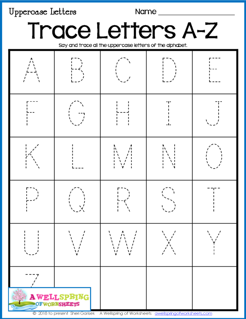 Alphabet Tracing Worksheets   Uppercase & Lowercase Letters In Uppercase Alphabet Tracing