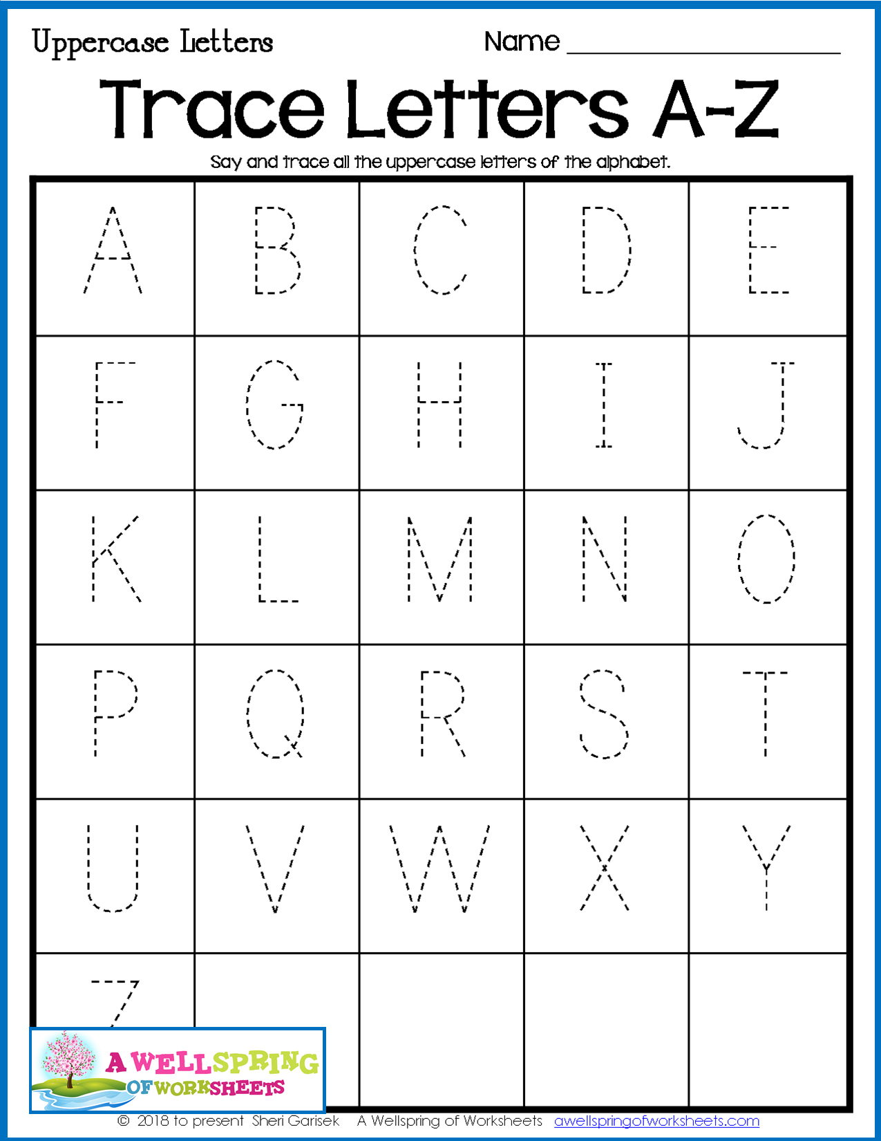 Alphabet Tracing Worksheets - Uppercase &amp; Lowercase Letters in Uppercase Alphabet Tracing
