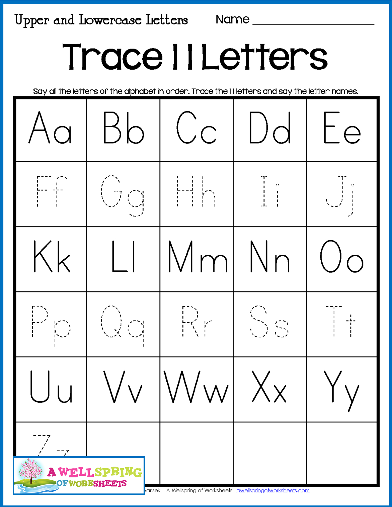 Alphabet Tracing Worksheets - Uppercase &amp;amp; Lowercase Letters with Alphabet Tracing Order