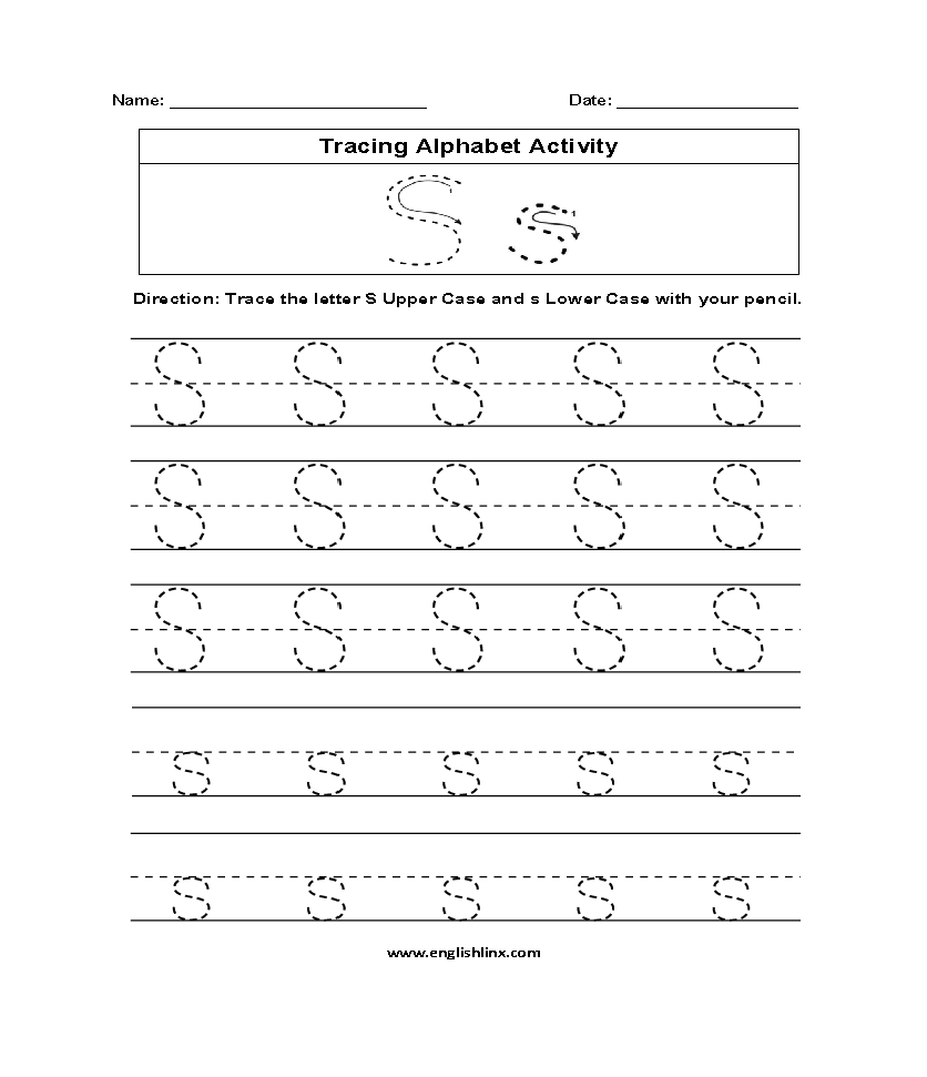 Alphabet Worksheets | Tracing Alphabet Worksheets in Alphabet S Tracing