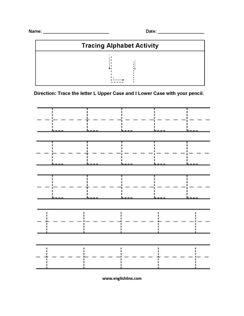 Alphabet Worksheets | Tracing Alphabet Worksheets Intended For Letter L Tracing Sheet