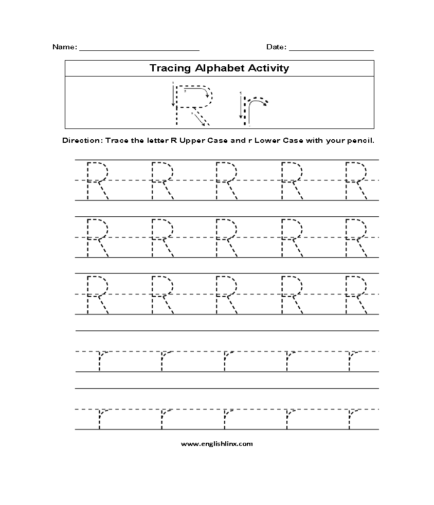 Alphabet Worksheets | Tracing Alphabet Worksheets with Letter R Worksheets For Kindergarten Pdf