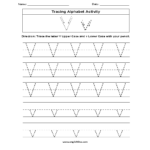 Alphabet Worksheets | Tracing Alphabet Worksheets With Letter V Tracing Sheet