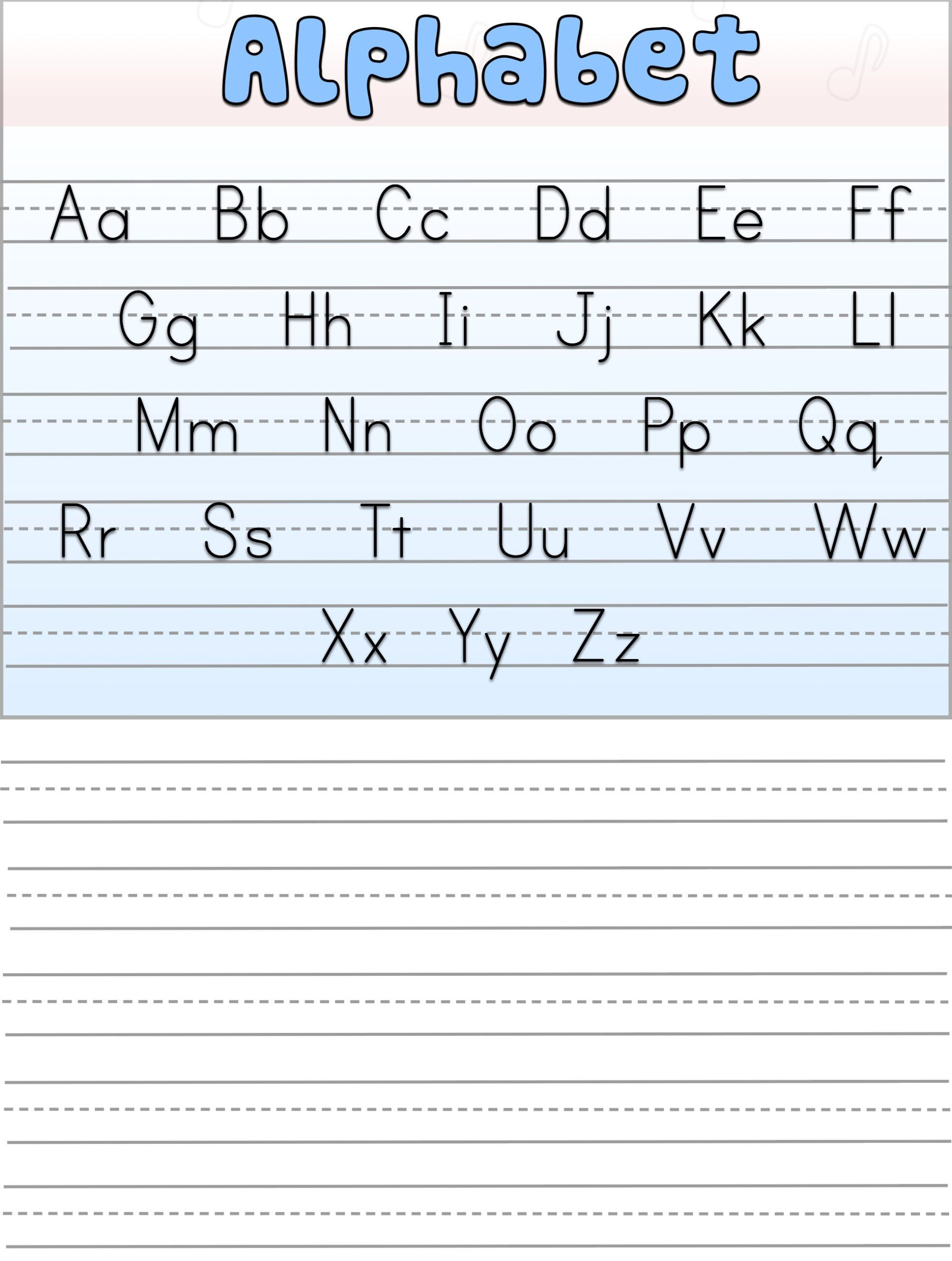 Alphabet Writing Exercise | Alphabet Writing Worksheets for 4 Line Alphabet Worksheets