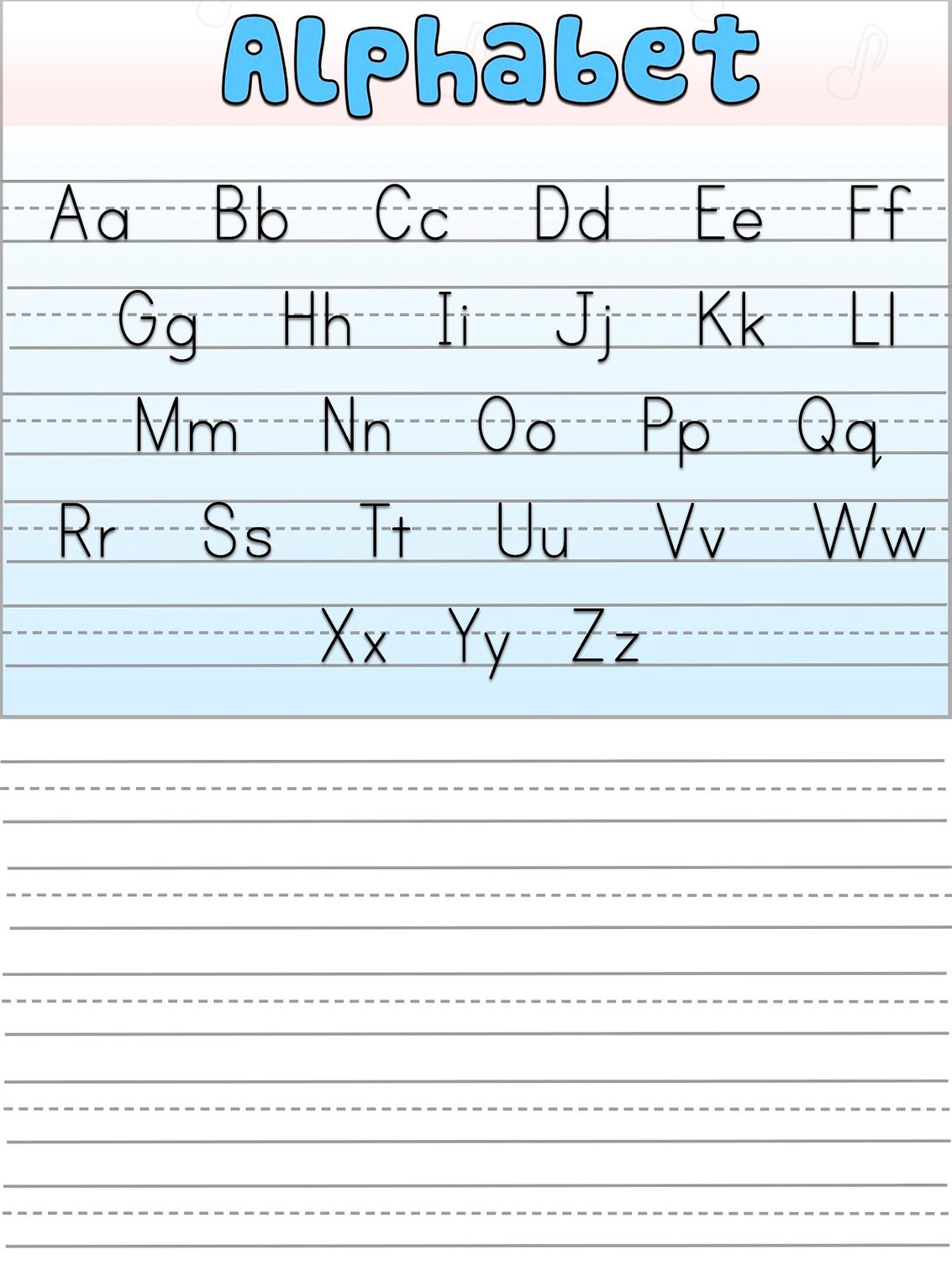 Alphabet Writing Worksheets For Kindergarten with Alphabet Worksheets 4 Lines