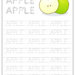Apple Word Tracing Worksheet | Tracing Worksheets, Name Throughout Name Tracing Colored Lines