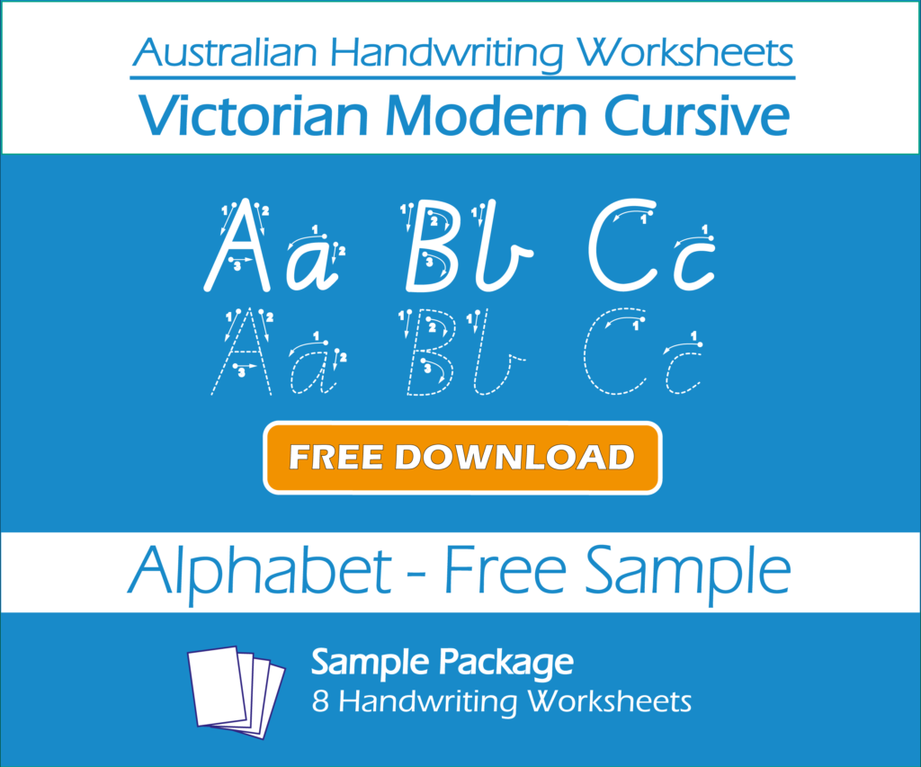 Australian Handwriting Worksheets   Victorian Modern Cursive Pertaining To Alphabet Tracing Victorian Cursive