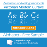 Australian Handwriting Worksheets   Victorian Modern Cursive Pertaining To Alphabet Tracing Victorian Cursive