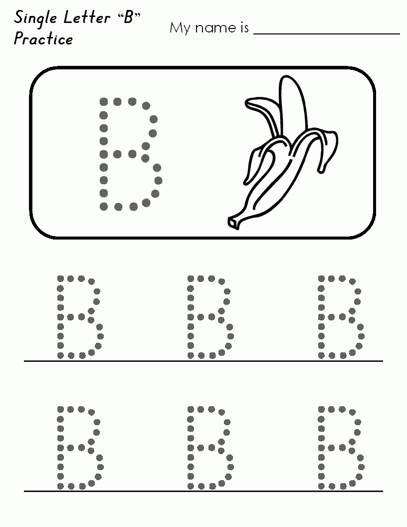 B Tracing Image Bananas! | Letter B Worksheets, Alphabet for Letter B Tracing Sheet