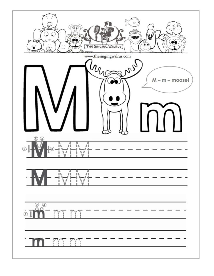 Letter M Tracing Worksheets Preschool AlphabetWorksheetsFree