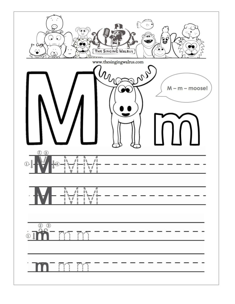 Beautiful Letter M Writing Worksheet | Educational Worksheet Throughout Letter M Tracing Worksheets Preschool