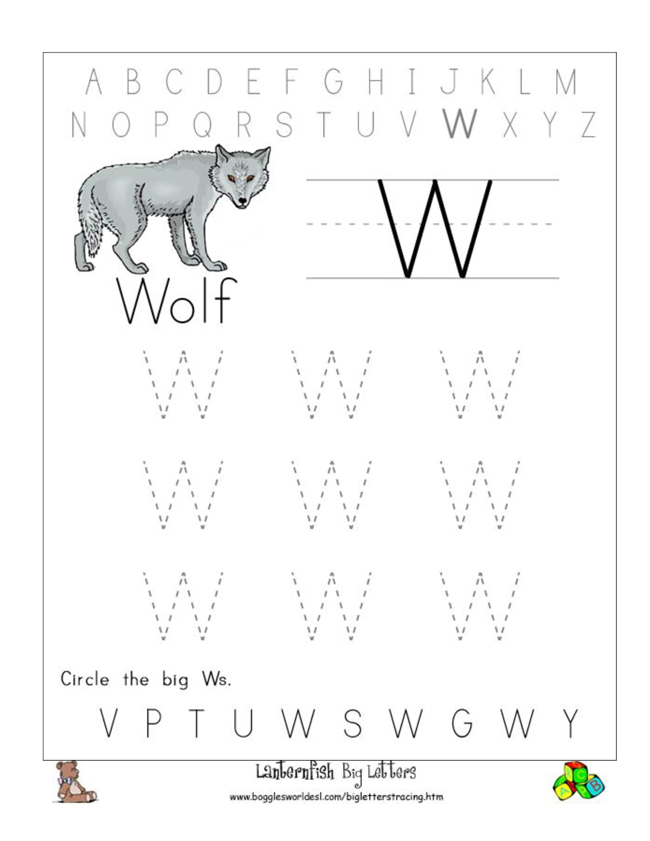 Big W Tracing Worksheet Doc .. | Tracing Worksheets Preschool inside Alphabet Tracing Doc