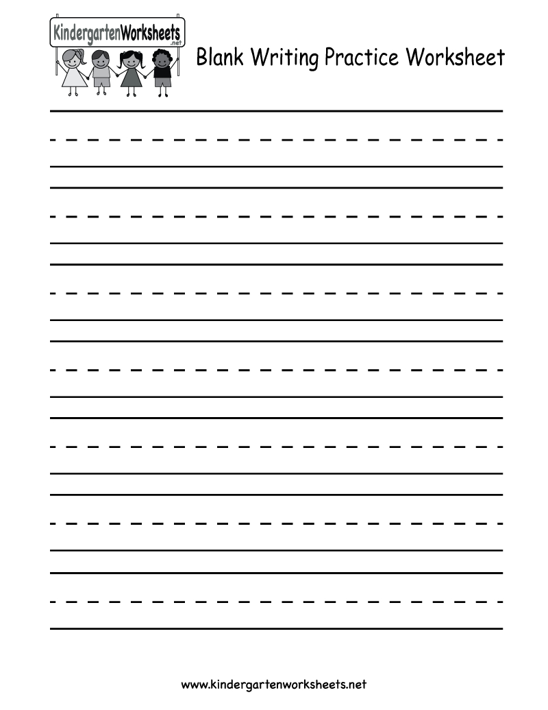 Blank Writing Practice Worksheet - Free Kindergarten English in Tracing Your Name Worksheets