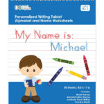 Brown Haired Boy Personalized Writing Practice Tablet Regarding Alphabet Tracing Tablet