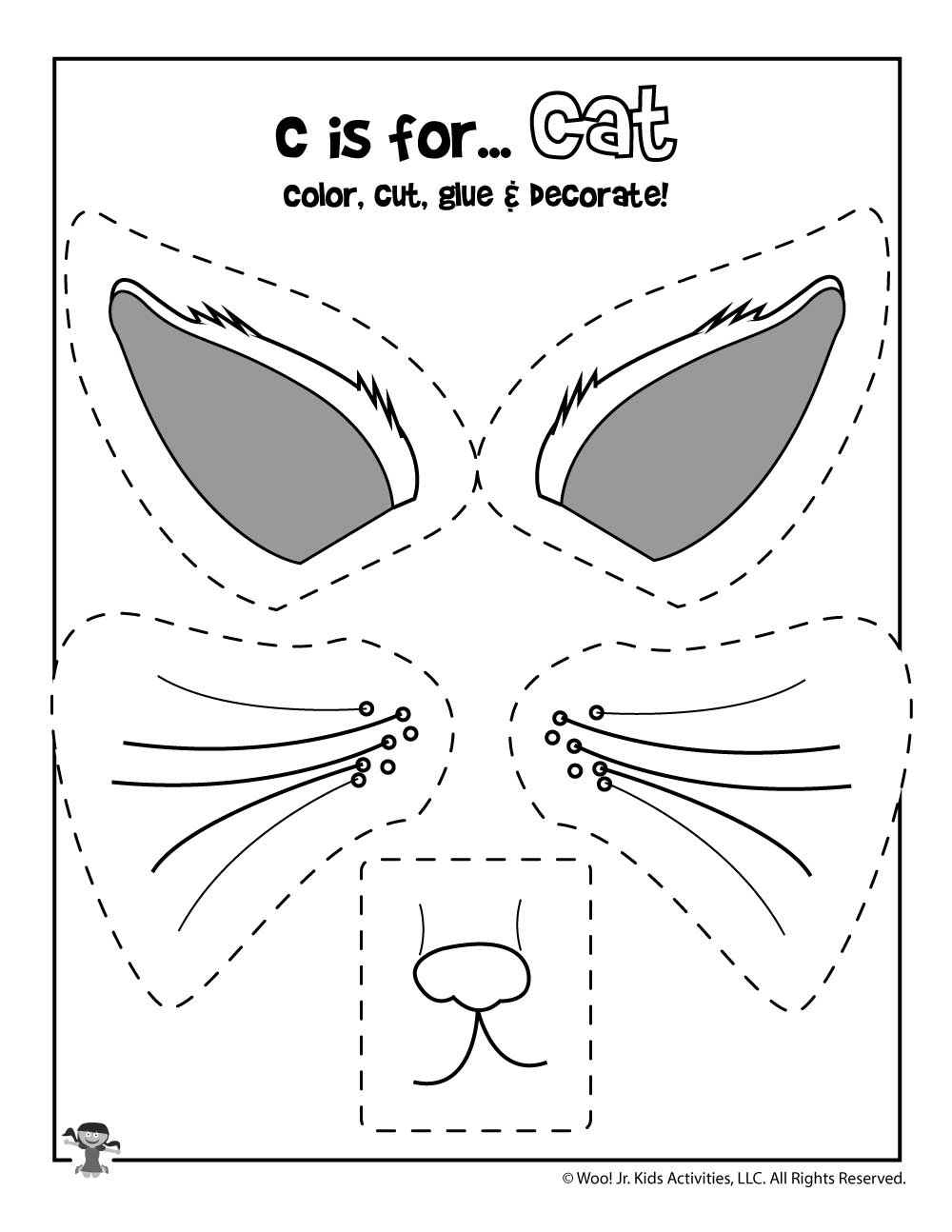 C Is For Cat - Color, Cut And Paste | Woo! Jr. Kids Activities with Letter C Worksheets Cut And Paste