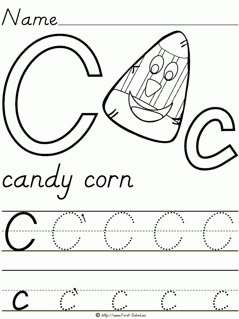 Candy Corn Letter "c" Worksheet | Alphabet Activities For Letter C Worksheets For Pre K