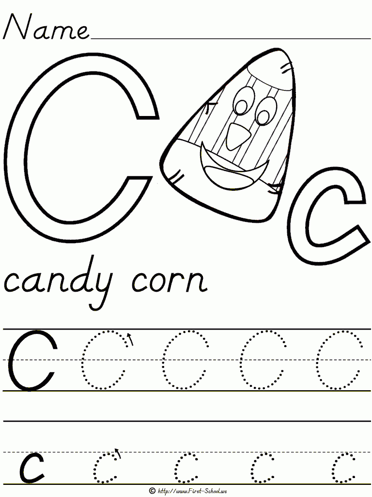 Candy Corn Letter &amp;quot;c&amp;quot; Worksheet | Alphabet Activities for Letter C Worksheets For Pre K