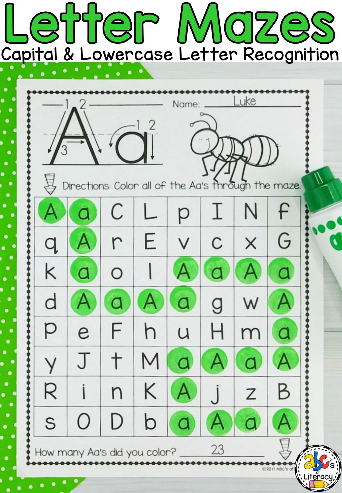 Alphabet Worksheets Maze