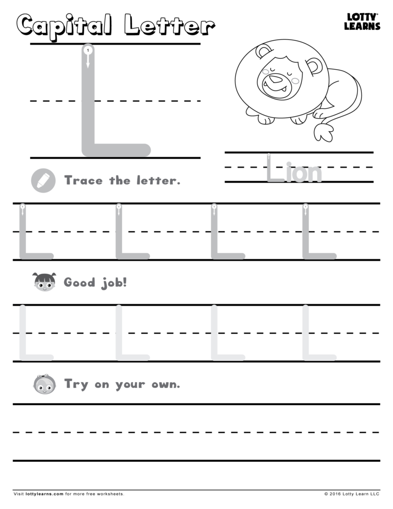 Capital Letter L | Lotty Learns For L Letter Tracing Capital Letter L | Lotty Learns For L Letter Tracing