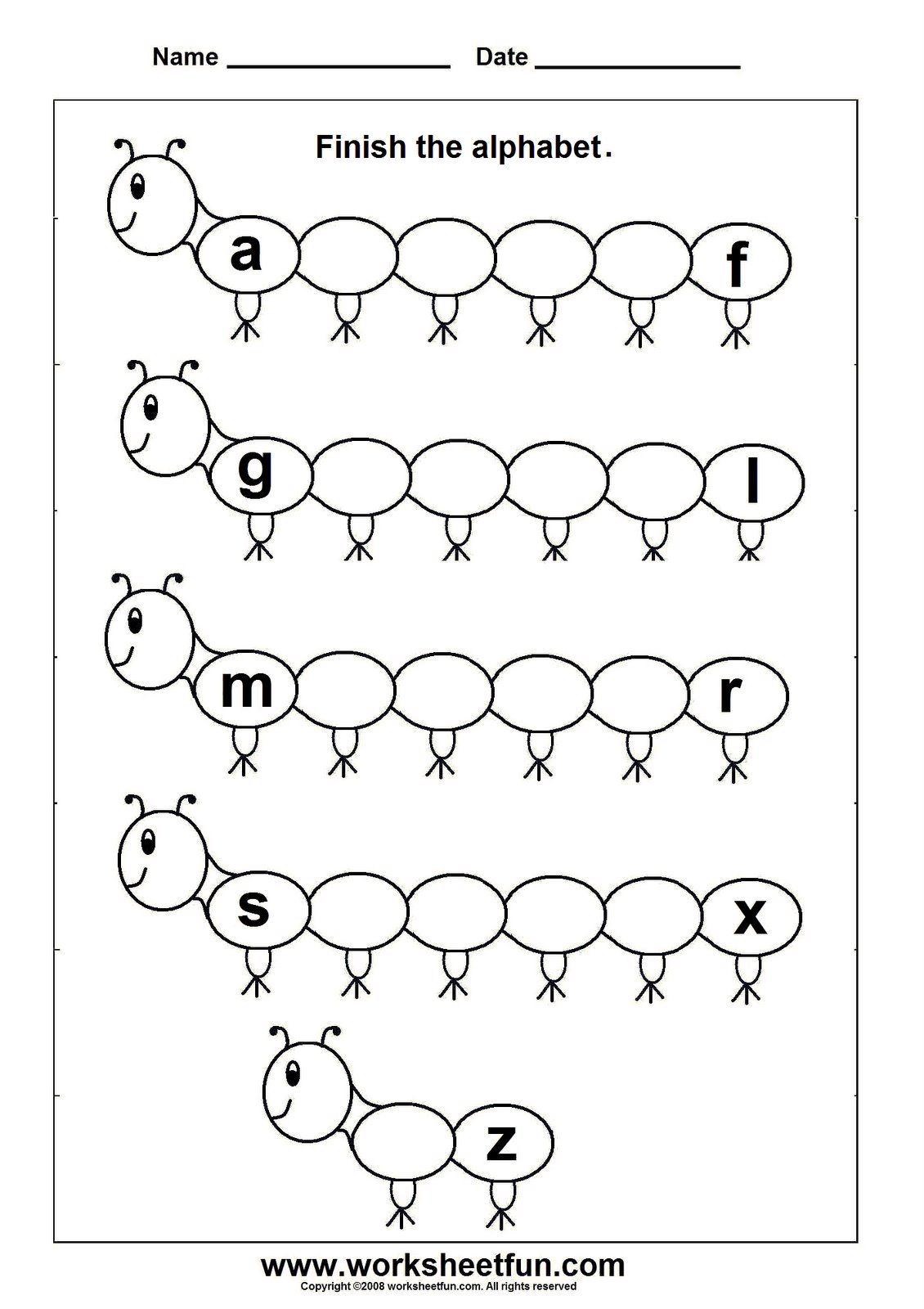 Caterpillar Alphabet Practice. Free Printable! | #kinderg regarding Alphabet Practice Worksheets For Kindergarten