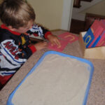 Christine's Crazy Kids: Sandpaper Letters & Sand Tracing With Letter Tracing In Sand