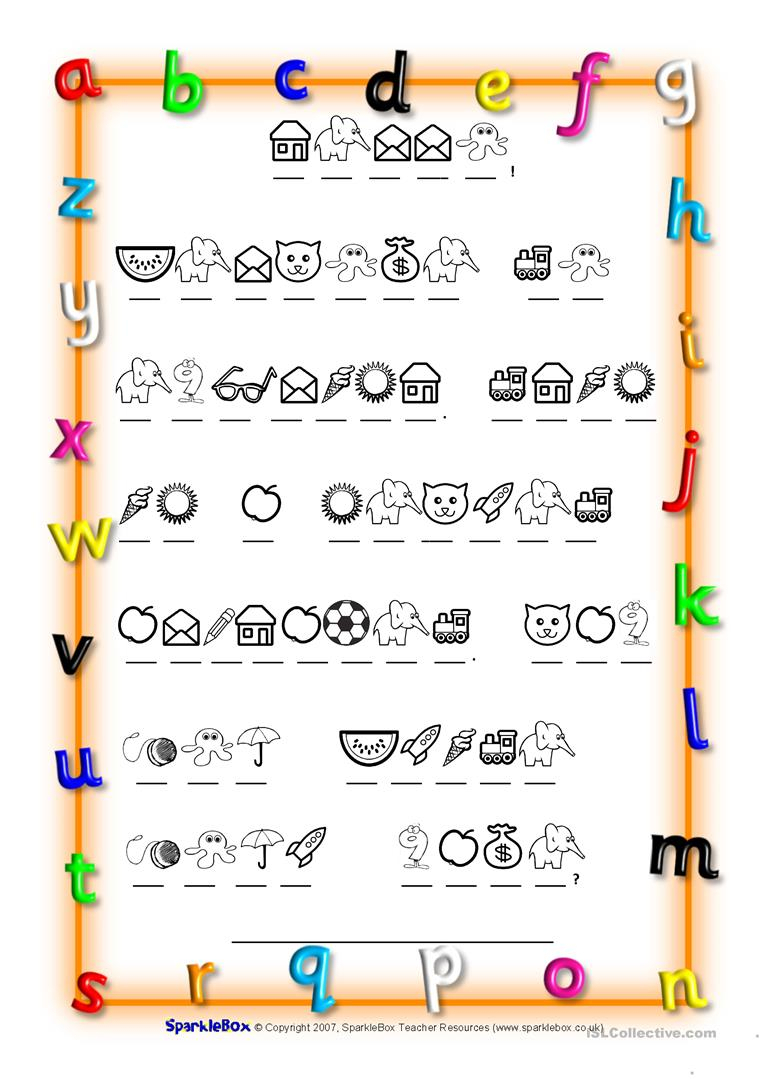 Code Breaker Alphabet - English Esl Worksheets For Distance in Alphabet Code Worksheets