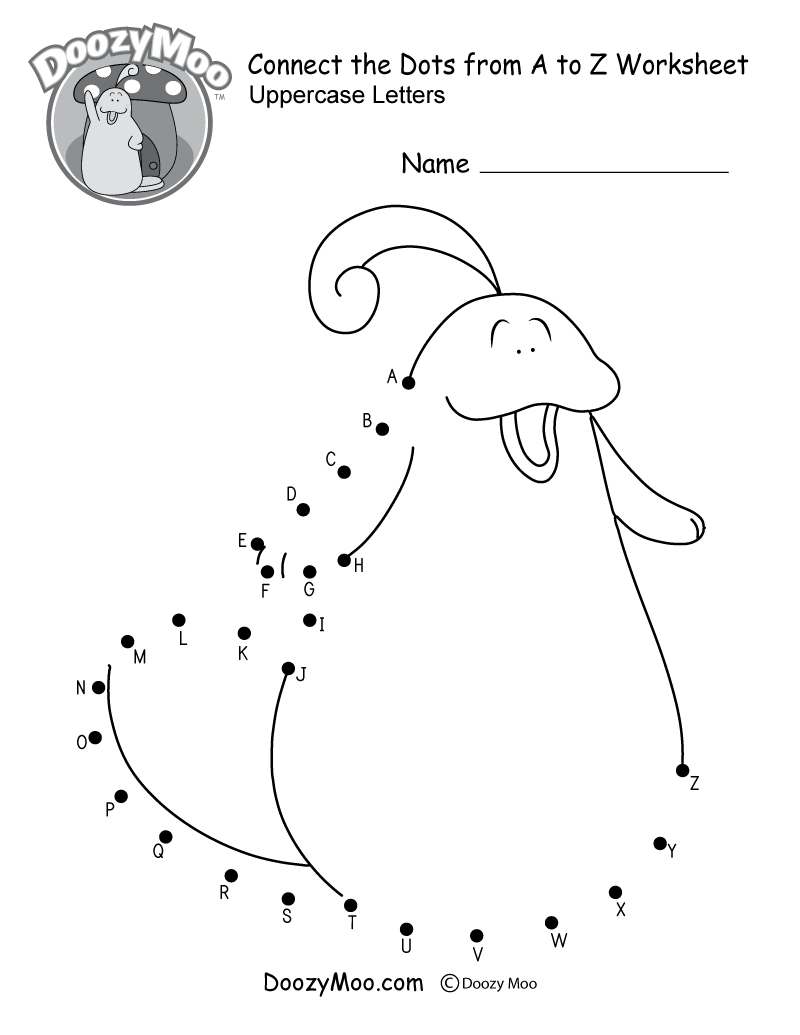 Connect The Dots From A To Z Worksheet (Free Printable with regard to Alphabet Worksheets For Kindergarten A To Z Pdf