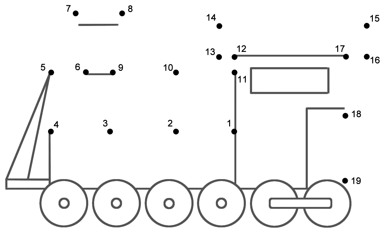 Connect The Dots - Train (Numbers 1-19) | Alphabet in Alphabet Worksheets Dot To Dot