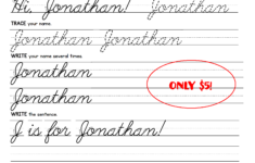 Create Personalized Cursive Handwriting Worksheets For Kids in Jonathan Name Tracing