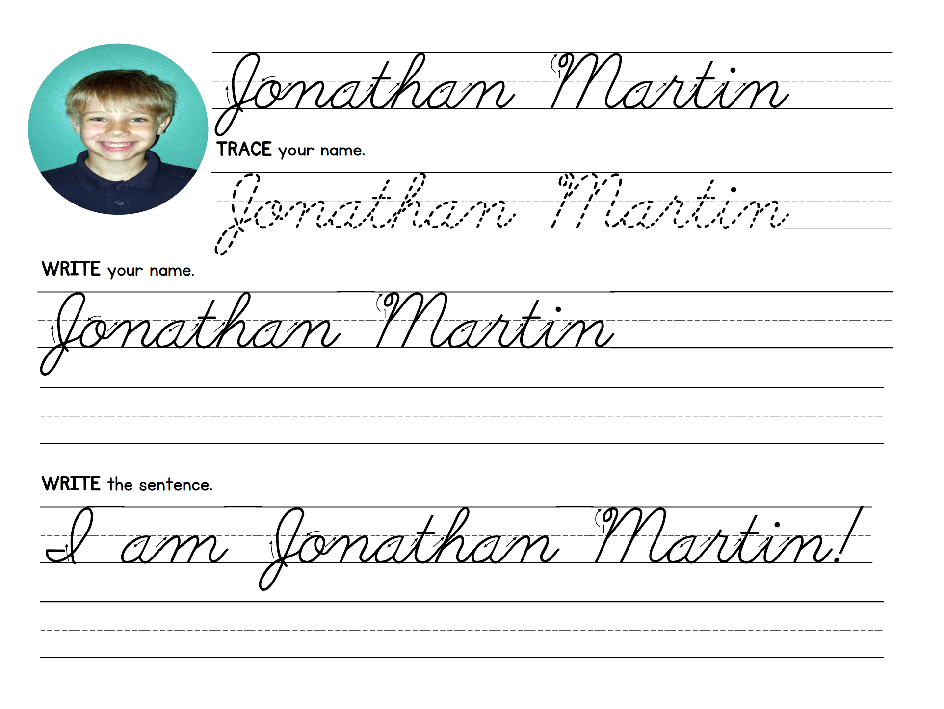 Create Personalized Cursive Handwriting Worksheets For Kids inside Jonathan Name Tracing