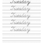 Cursive Handwriting Worksheets Days Of The Week Supplyme In Name Tracing Worksheets Cursive