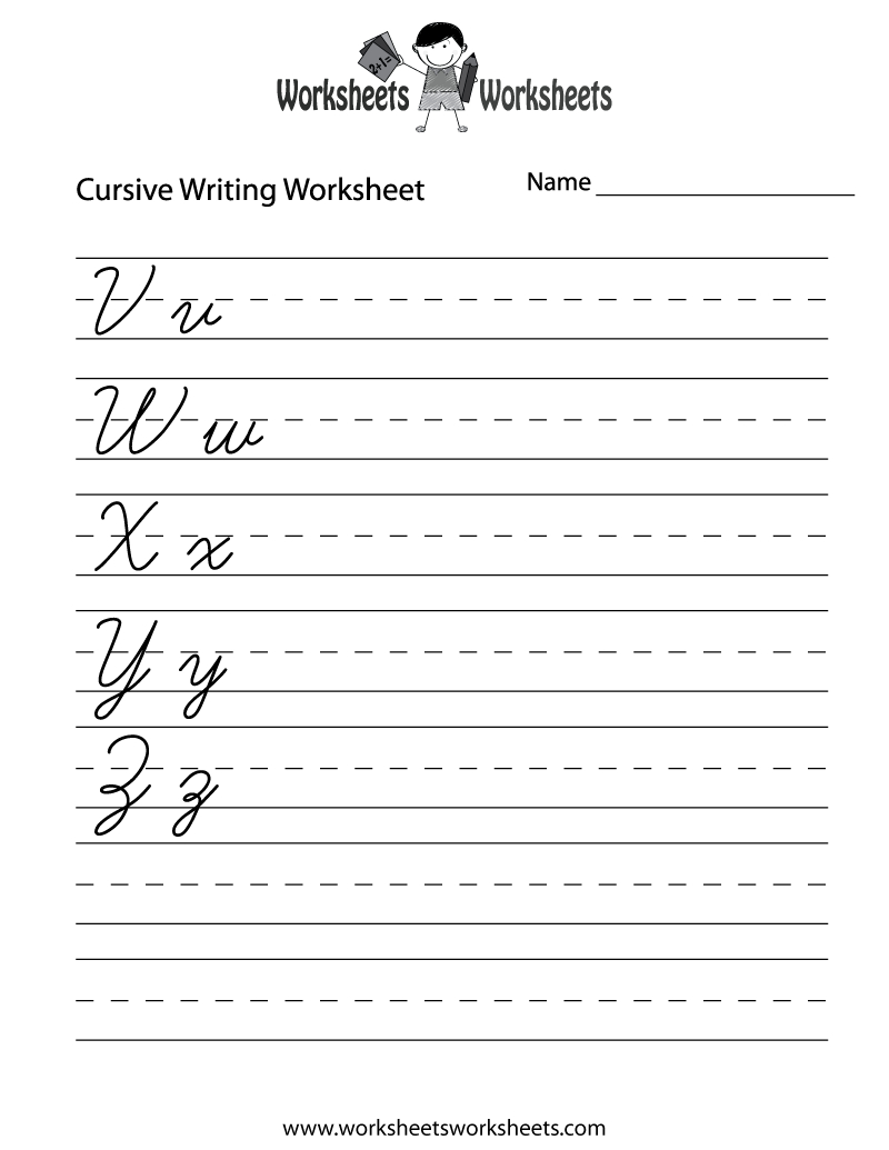 Cursive Letters Writing Worksheet Printable | Cursive inside Name Tracing Cursive