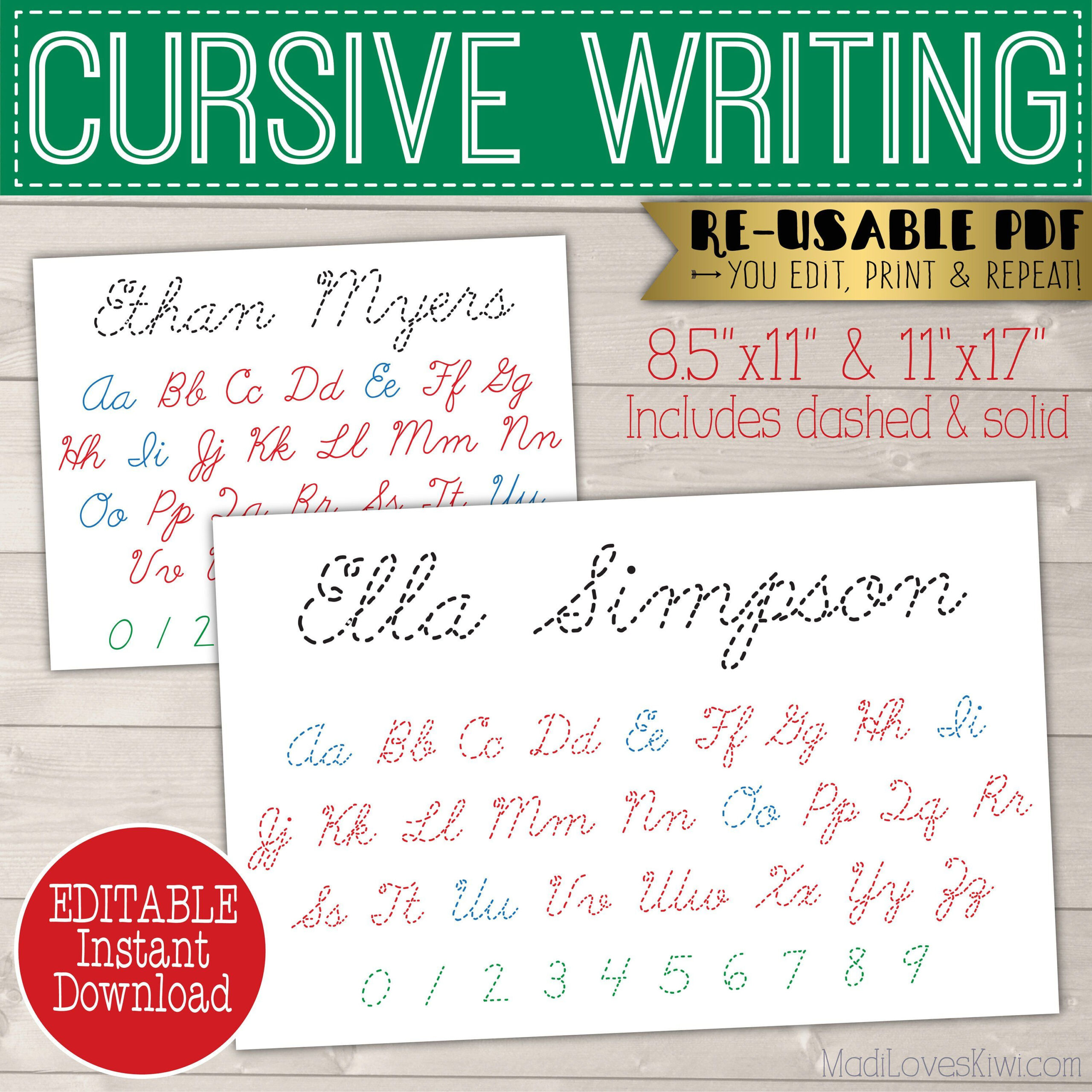 Cursive Name Writing Worksheet, Printable Handwriting inside Name Tracing Cursive