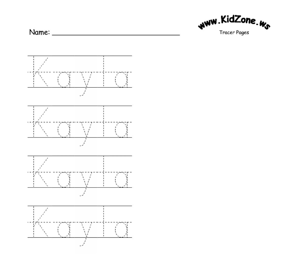 Custom Name Tracer Pages | Preschool Writing, Name Tracing throughout Kidzone Name Tracing