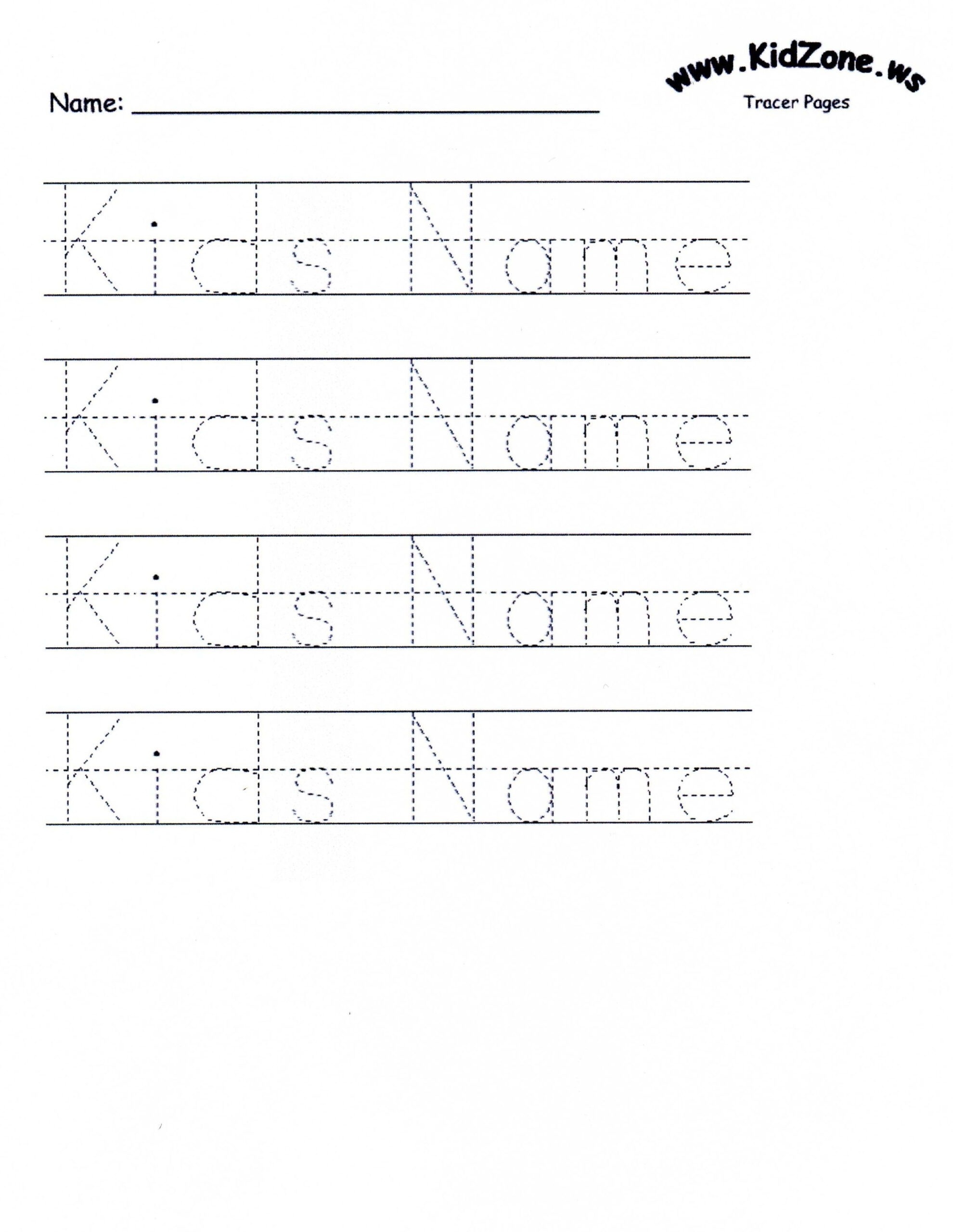 Customizable Printable Letter Pages | Name Tracing inside Kidzone Name Tracing