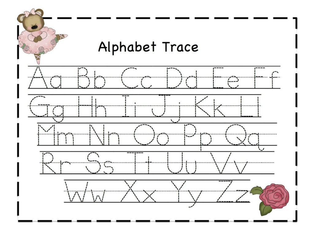 Dancing Bear Alphabet Trace Chart. Free. | Alphabet Tracing Intended For Alphabet Tracing Chart