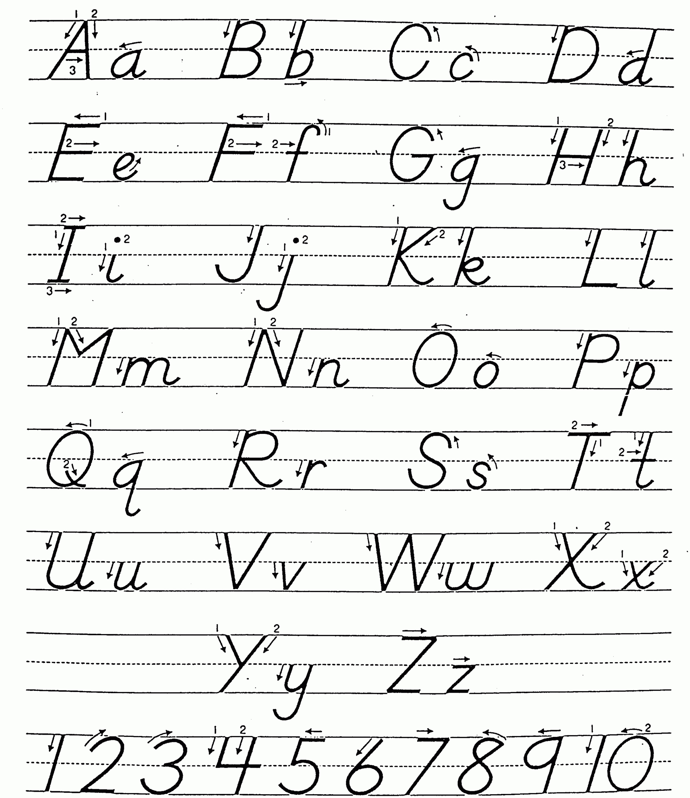 Denelian Letters inside Alphabet Tracing Victorian Cursive