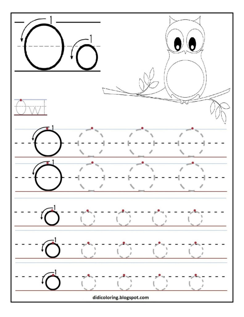 Didi Coloring Page: Free Printable Worksheet Letter O For Intended For Letter O Tracing Page