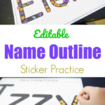 Editable Name Outline Sticker Practice   Create Printables Inside Rainbow Name Tracing