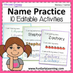Editable Name Practice For Editable Name Tracing Preschool