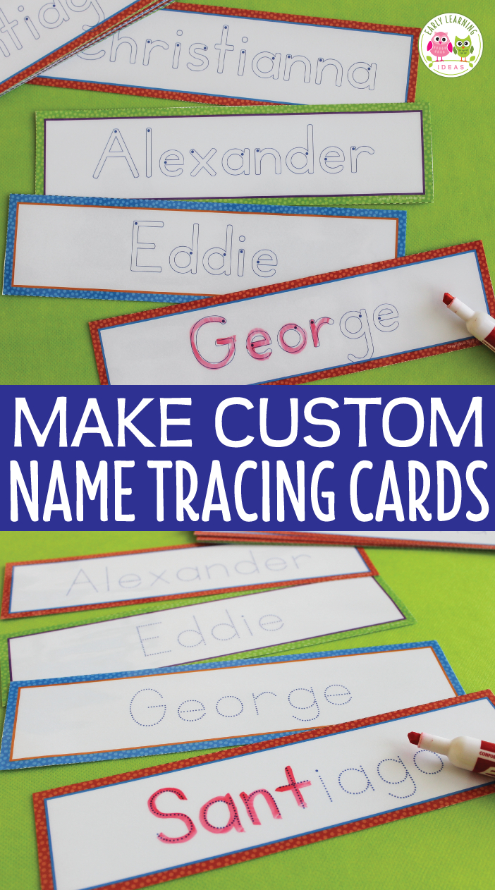 Editable Name Tracing Cards | Name Writing Activities For throughout Pre K Custom Name Tracing