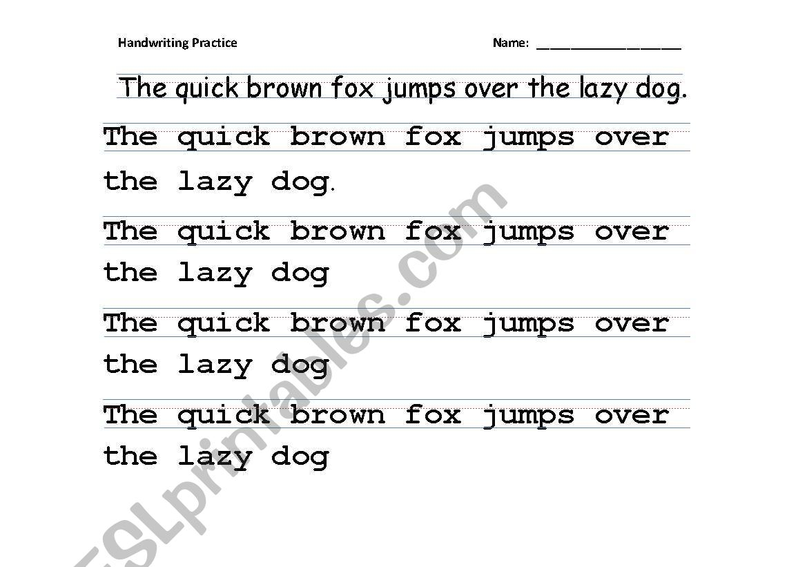 English Worksheets: Handwriting Practice (Tracing All regarding Name Tracing Guide