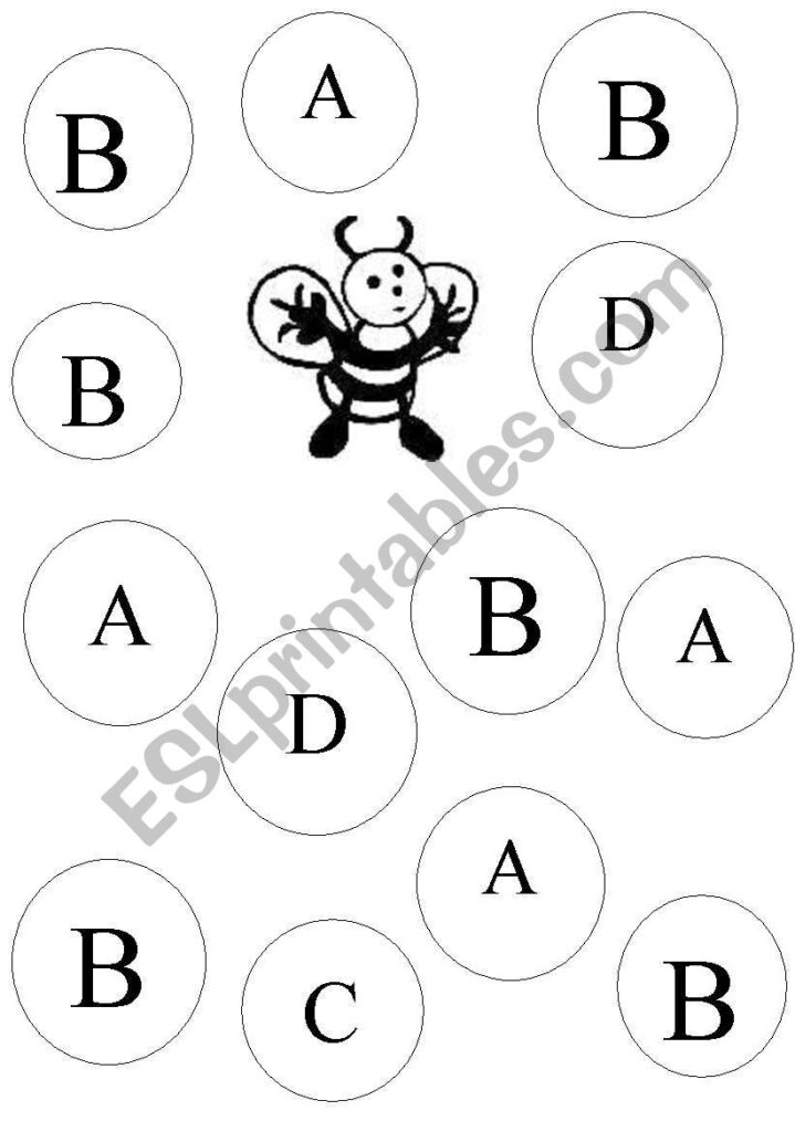 English Worksheets: Letter B Recognition Inside Alphabet Recognition Worksheets
