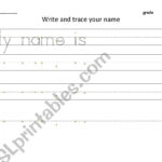 English Worksheets: Trace And Write Your Name With Tracing Your Name Worksheets