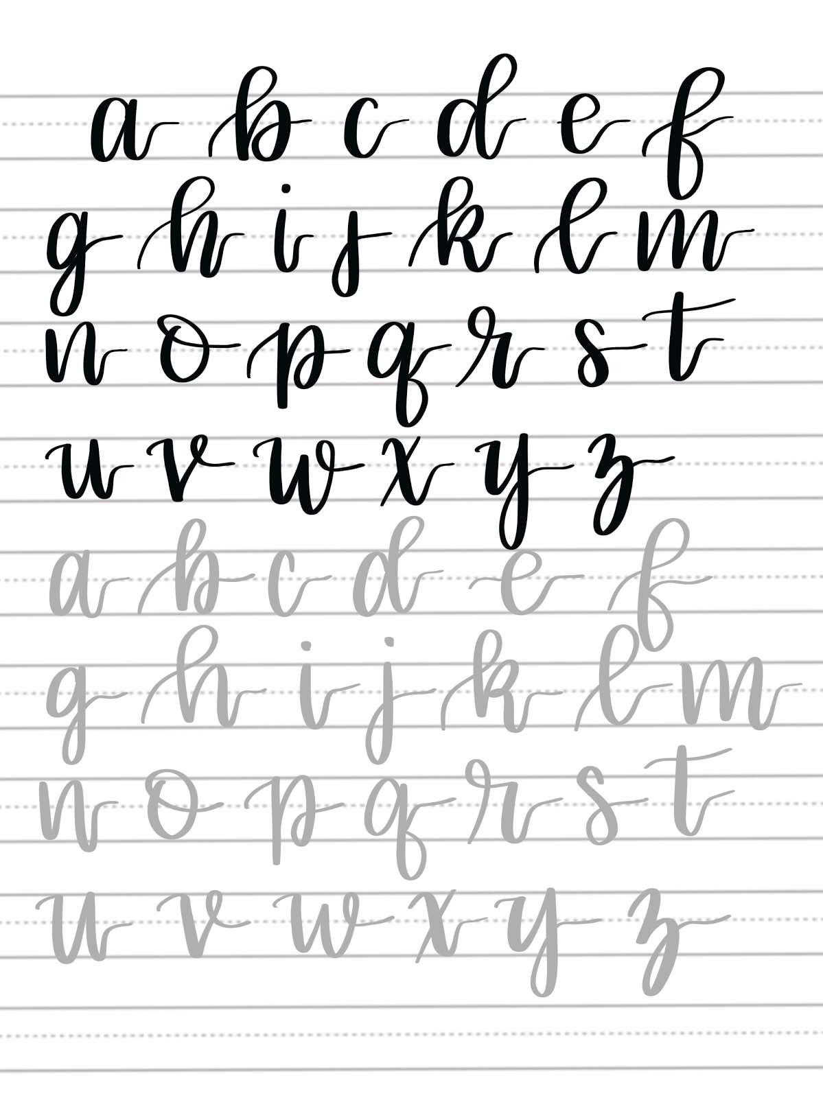 Exibindo Connecting E 5 | Hand Lettering Worksheet, Brush within Alphabet Worksheets Brush Lettering