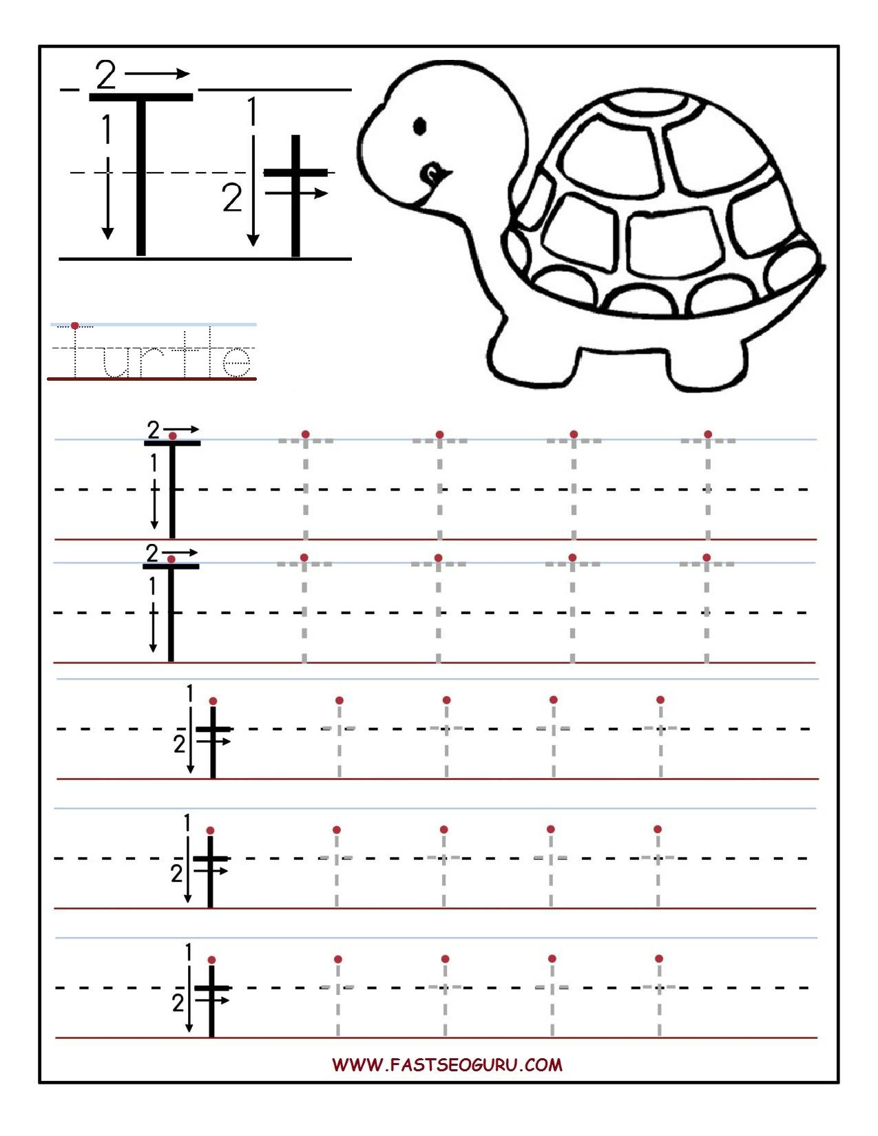 Fastseoguru Files Printable%20Letter%20T%20Tracing inside Letter T Worksheets Preschool